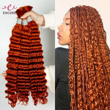 Lianfudai 28Inch Deep Wave 100% Virgin Human Hair Bulk for Boho Braided Extensions No Weft Human Hair Bundles for Braiding