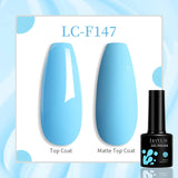 Lianfudai 7ML Aurora Top Coat Sparking Gel Nail Polish Semi Permanent UV Gel 2 In 1 Function Top Coat UV LED Nail Art Gel Varnish