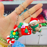 Lianfudai 10pcs Christmas keychain car pendant Christmas tree doll doll bag decoration high-end small gifts Santa snowman pendant