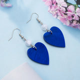 Lianfudai New Fashion Irregular Watermarks Acrylic Heart Earrings For Women Aesthetic Romantic Lightweight Jewelry Cute Valentine Day Gift