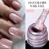 Lianfudai 7ML Glitter Gel Nail Polish Sparkling Semi Permanent UV Gel Colorful Shinning Gel Varnish Nail Art Soak Off UV LED Gel