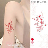 Lianfudai Y2K Pink Butterfly Temporary Tattoos for Women Arm Romantic Sakura Waterproof Tattoo Stickers Art Lasting Sexy Fake Tattoo