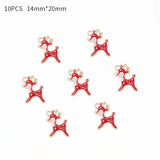 Lianfudai 10Pcs Enamel Christmas Charms Alloy Snowflakes Angel Pendants for Jewelry Making Necklace Earrings DIY Tree Decor Bracelet