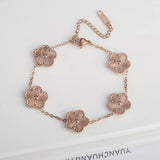 Lianfudai Color jewelry clover stainless steel new plant five-leaf flower bracelet hot jewelry jewelry gifts for women