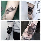 Lianfudai 4pc Cute Cat Waterproof Temporary Tattoos Stickers for Kids Cartoon Fake Tattoo for Woman Faux Tatouage Sexy Body Art Tatuagem