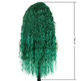 Lianfudai Green Wigs Costume for Women Synthetic Hair Long Curly Wig Natural Water Wave Hairstyles Thick Fluffy Hair Cosplay Wigs 28 Inch