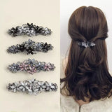 Lianfudai The new Korean version of the crystal flower spring hairpin elegant rhinestone wild ponytail hairpin women's hair accessories