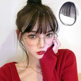 Lianfudai Fake Air Bangs Hair Styling Tools Hair Clip-In Extension Synthetic Hair Fake Fringe Natural False Hairpiece Women Clip In Bangs