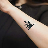 Lianfudai Playful Cat Temporary Tattoo Sticker, waterproof and long-lasting, realistic herbal tattoo sticker for arm and collarbone.