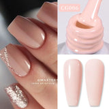 Lianfudai  Jelly Nude Gel Nail Polish 10ml Light Pink Peach Translucent Color UV Light Cure Gel Varnish Nail Art DIY at Home