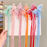 Lianfudai New Fashion Kids Bow Strap Hairpin Baby Weaving Headwear Long Beauty Girls Hairpins Fashion Children's Hair Accessories