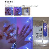 Lianfudai 24pcs/box Fake Nails Press on Reusable with Designs Set French Artificial Aurora Diamond False Tipsy Stick-on Nails Tips Art