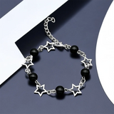 Lianfudai 1PC Star Bracelet Y2K Artificial Acrylic Bead Alloy Girl Charm Jewelry Valentine's Day Gift