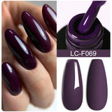 Lianfudai 7ML Gold Foil Quick Extension Gel Nail Polish Nude Purple Nail Flakes Vernis Semi Permanent UV Gel Nail Art Hard Gel