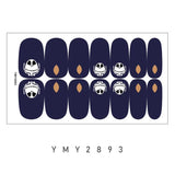 Lianfudai Baking Free Halloween Nail Stickers Full Sticker Fashion Nail Art Jewelry  Pumpkin Ghost Wholesale Applique Nail Sticker