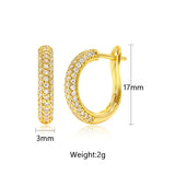 Lianfudai New 14K Real Gold Plated Hoop Earrings For Women Round Oval Shap CZ Zircon Thin Ear Hoops  High Quality Jewelry Accessories
