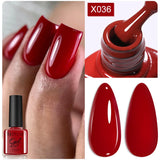 Lianfudai 7ml Metallic Gel Nail Polish Red Chrome Mirror Effect Thread Shell Nail Gel Quick Dry Semi Permanent UV Gel Nail Art