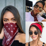 Lianfudai Hip Hop Women Bandana Scarf Girls Kids Punk Square Bandanas Headwear Fashion Bohemian Head Scarf Headbands Hair Accessories