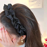 Lianfudai Fashion Wide Hair Bands For Women Headdress Solid Color Cloth Headband Girls Hairband Hair Hoop Female Hair Accessories