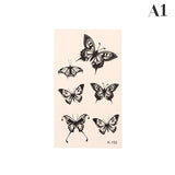 Lianfudai Waterproof Temporary Tattoo Sticker Black Rose Butterfly Flash Tattoos Totem Line Body Art Hand Fake Tatoos Women Men