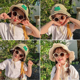 Lianfudai 12 Colors Fashion Cute Round Frame Sunglasses UV400 For Kids Baby Boys Girls Children Lovely Sun Glasses Sun Shade Eyewear