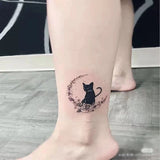 Lianfudai 4pc Cute Cat Waterproof Temporary Tattoos Stickers for Kids Cartoon Fake Tattoo for Woman Faux Tatouage Sexy Body Art Tatuagem