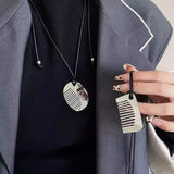 Lianfudai Personality Temperament Comb Pendant Necklace for Women 2024 Trend New Delicate Design Jewelry Fashion Accessories