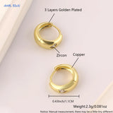 Lianfudai Newest Gold Plated Round Hoop Earrings For Women Girls Fashion Heart Cubic Zircon Earring Statement Jewelry Gifts