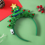 Lianfudai Christmas Headband with LED Lights Snowflake Xmas Tree Hair Band 2024 Christmas Decorations for Home Girls Women New Year Gifts