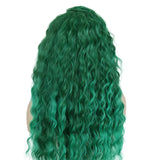 Lianfudai Green Wigs Costume for Women Synthetic Hair Long Curly Wig Natural Water Wave Hairstyles Thick Fluffy Hair Cosplay Wigs 28 Inch