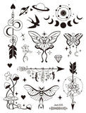 Lianfudai Size:158*120mm New Butterfly Tattoo Plain Flower Sexy Finger Collarbone Dark Waterproof Temporary Tattoo Sticker