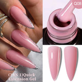 Lianfudai 7ML Jelly Pink Peach Quick Extension Gel Nail Polish Nude Transparent Color Finger Prolong Rubber Base Construction Gel