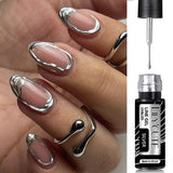 Lianfudai Super-Bright Metallic Painting Liner Gel Polish Silver Gold Mirror Gel Nail Polish Semi Permanent UV Nail Art Vernis