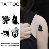 Lianfudai Playful Cat Temporary Tattoo Sticker, waterproof and long-lasting, realistic herbal tattoo sticker for arm and collarbone.