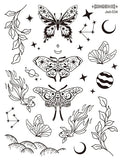 Lianfudai Size:158*120mm New Butterfly Tattoo Plain Flower Sexy Finger Collarbone Dark Waterproof Temporary Tattoo Sticker