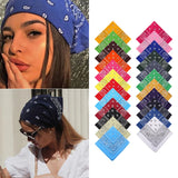 Lianfudai Hip Hop Women Bandana Scarf Girls Kids Punk Square Bandanas Headwear Fashion Bohemian Head Scarf Headbands Hair Accessories