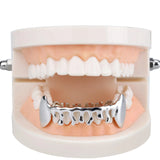 Lianfudai Fit Light Yellow Gold Color Plated Hip Hop Teeth Drip Grillz Caps Lower Bottom Grill Silver Color Grills
