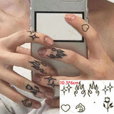 Lianfudai New Waterproof Temporary Tattoo Sticker Body Makeup Flame Finger Tattoos Smiley Black Square Rose Flower Art Flash Fake