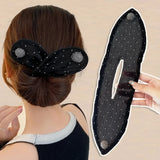 Lianfudai Magic Twisted Hair Style Hair Band Women Net Yarn Bow Black Donuts Bud Head Band Headband Korean Fashion Simple Hair Accessories