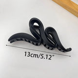 Lianfudai Large Black Hair Clip for Women Fashion French Elegant Hairgrips Korean Letter Hair Claw Clips Girls Hairpins Hair Accessories