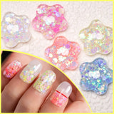 Lianfudai Sparkling Summer Glitter Sequins Gel Nail Polish 5ML Cream Puff Gel Soak Off UV Nail Gel Semi-permanent Varnish For Manicure