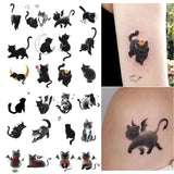 Lianfudai Cute Inspired Lazy Cat Temporary Tattoo Sticker Sweet And Cool Style Lasting 1 3 Days Black Cat Tatoo Sticker Lasting Fake Tatto