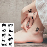 Lianfudai Waterproof Temporary Tattoo Sticker Cat Fox Animal Fake Tatto Flash Tatoo Neck Hand Back Foot Shoulder for Kids Women Men