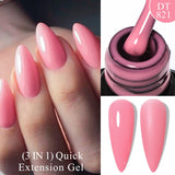 Lianfudai  7ml Dark Nude Rubber Base Gel Nail Polish Semi Permanent UV Gel LED Nail Art Varnish For Nails Manicure DIY Design