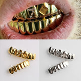 Lianfudai HIPHOP Smooth 6 Tooth Hip-Hop Semi Precious Gemstone Teeth set Teeth Grillz a gift from player number 7