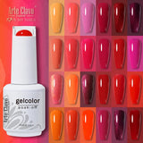 Lianfudai Arte Clavo 15ml Red Gel Nail Polish Orange Color Gel Varnish Nail Art Design Manicure UV LED Gel Polish Soak Off Gellak Top Coat