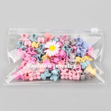 Lianfudai 30Pcs/Bag Mini Cute Hair Claws Clips For Girls Baby Colorful Hairpin Cartoon Rabbit Flower Crown Star Hair Clips Children Clamp