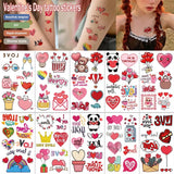 Lianfudai 10pcs/set Valentine's Day Tattoo Stickers Cartoon art body decoration can be used as a gift for your loved ones