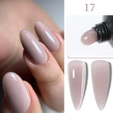 Lianfudai  15ML Quick Nail Extension Gel Glitter Pink Vernis Semi Permanent UV Gel Nail Polish Slip Solution Nail Art Prolong Gel