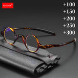 Lianfudai Small Round Reading Glasses Men Retro Anti Blue Light Goggles Vintage Hyperopia Eyewear Presbyopia Eyeglasses +1 +1.5 +2.5 +3.0